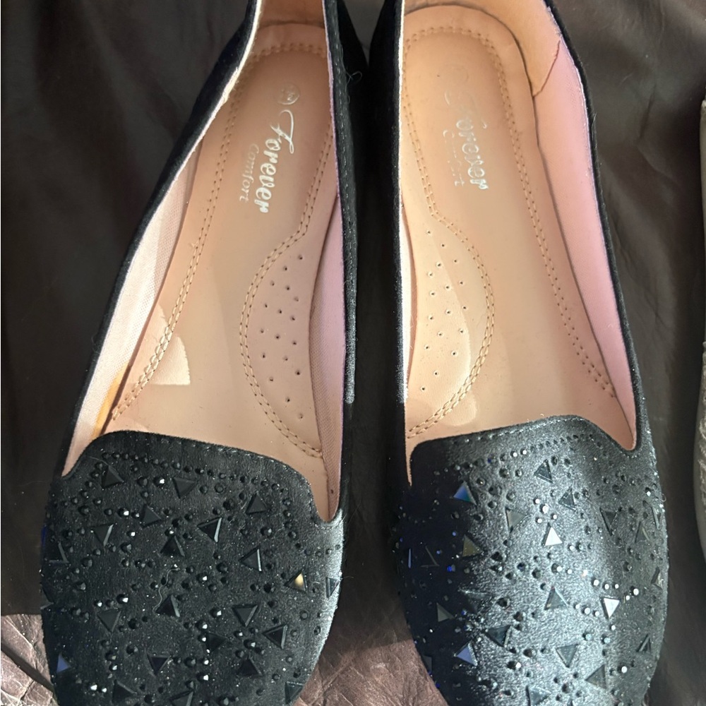 Forever 21 Black Sparkly Flats